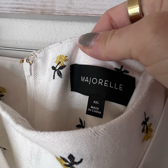 Revolve Majorelle Floral High Waist Wide Leg White Pants - Picture 4 of 5